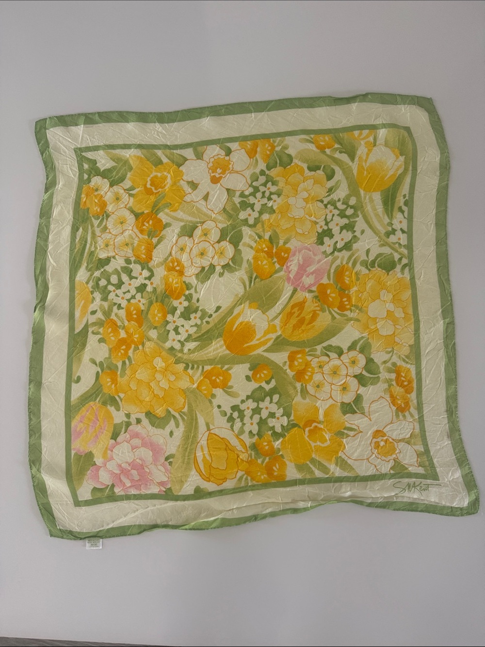 Vintage 1978 “Burst of Spring” Scarf by SM Kent for Avon Japan